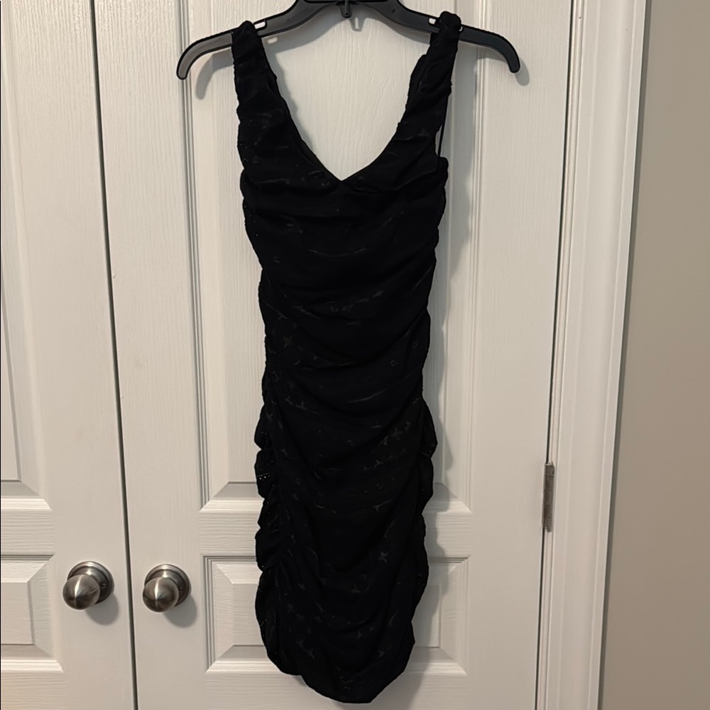 Express Women’s Medium Black Ruched Sleeveless Dress